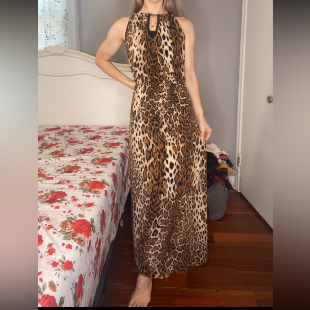 Long animal print dress